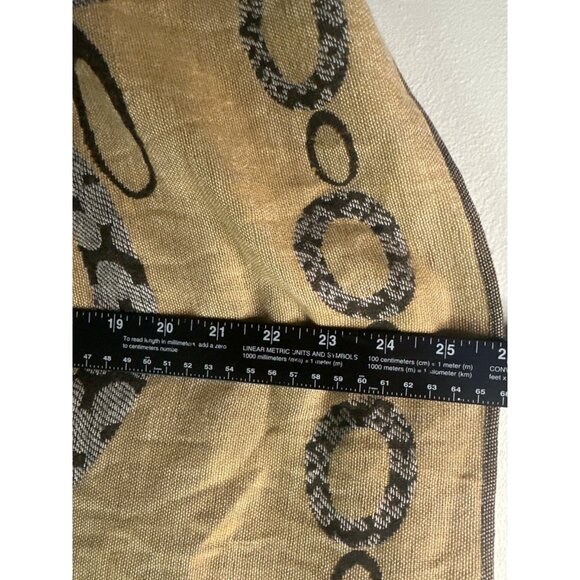 Women’s Tan Pashmina Silk Blend Wrap Scarf Luxury Vintage Old Money Preppy Y2K - Picture 5 of 5